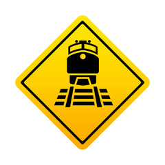Señal amarilla ferrocarril