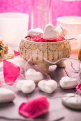 Spa composition Valentines Day heart love body health