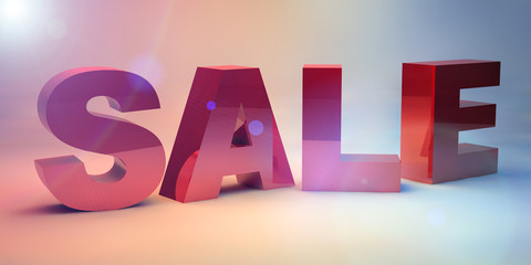 Beautiful 3d render  text SALE