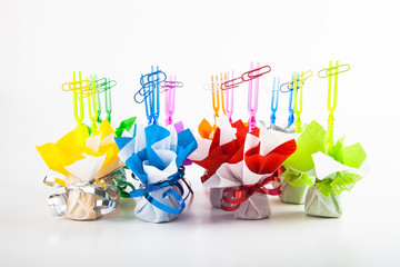 Photo compliments of guests for wedding table. Multicolor