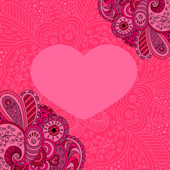 Decorative Valentine. Vector illustration.
