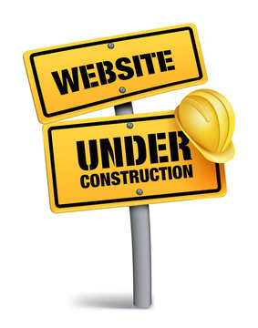 Website Under Construction Sign in White Background