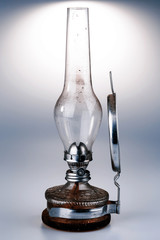 old kerosene lamp isolated on white background
