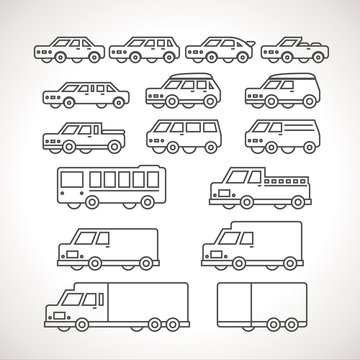 Cart Types Outline Icons