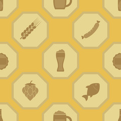 Fototapeta premium seamless background with symbols of consumption of beer