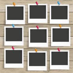 Wood 9 Photo Frames