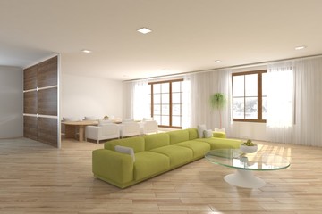 white 3d interior design
