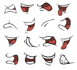 Raamstickers Set of mouths cartoon © liusa