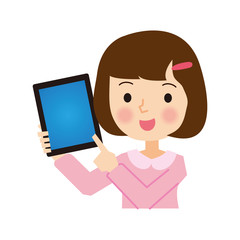 タブレットを持つ女の子