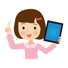 タブレットを持つ女の子