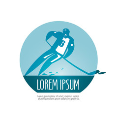 Hockey vector logo design template. hockey player or sports icon