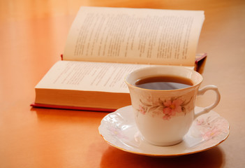 Cup of tea and book