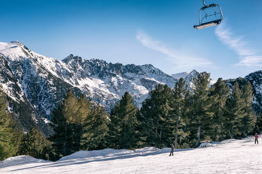 mountainous landscape with chair lift