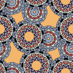 Indian ornament, kaleidoscopic flora pattern