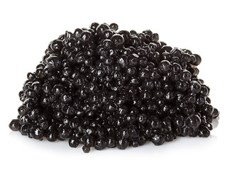 Black caviar isolated on white background - obrazy, fototapety, plakaty