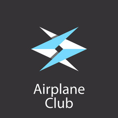 Airplane club logo, emblem of airlift company