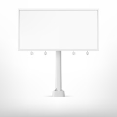 Obraz premium Blank white billboard, vector illustration.