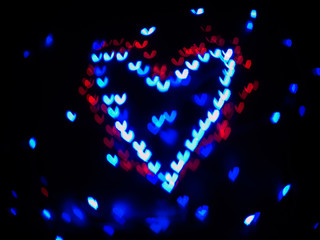 Heart bokeh background, Valentine's day