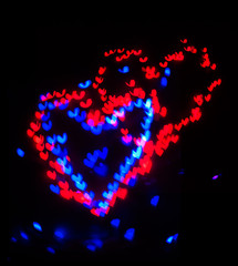 Heart bokeh background, Valentine's day