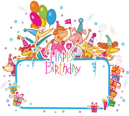 Template for Happy birthday card with place for text