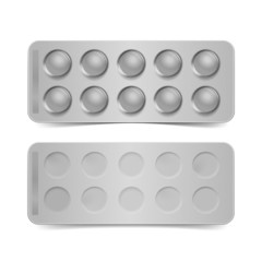 Vector Blank Pack for Pills Isolated on White