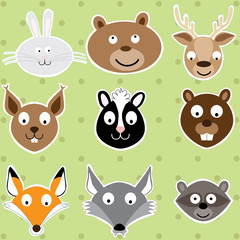 Cute Animals - Vector Illustration Set