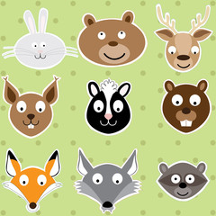 Cute Animals - Vector Illustration Set