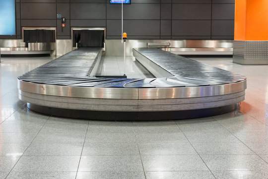 Empty Baggage Claim Area In Airport