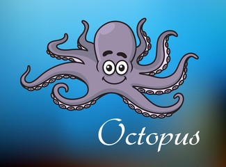 Funny cartoon baby octopus