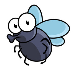 Cute little cartoon fly insect - obrazy, fototapety, plakaty