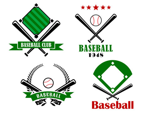 Baseball sporting emblems or badges