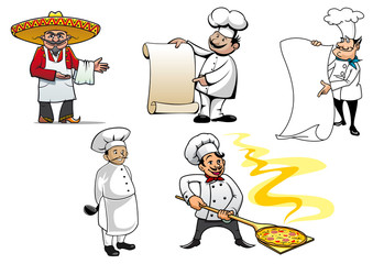International chefs cartoon characters