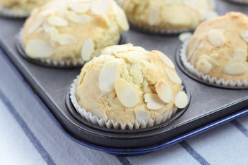 Allmond muffins just taken from the oven.