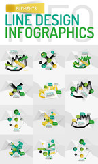 Set of modern abstract business geometric infographics