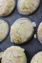 Allmond muffins just taken from the oven.