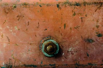 Red grunge stell with rust