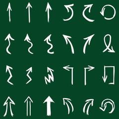 Vector Set of Hand Drawn Chalk Arrows
