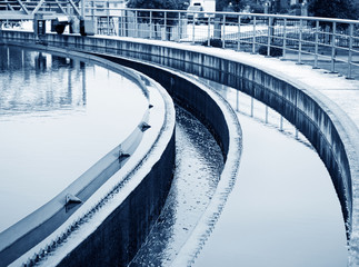 Obraz na płótnie Canvas Modern urban wastewater treatment plant.