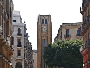 Downtown Beirut on a white background