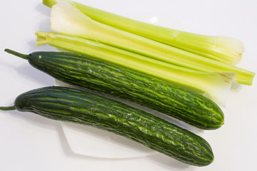Cucumbers and celery