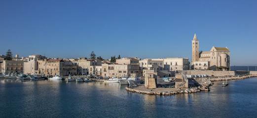 Obraz premium The port and cathedral in the center of Trani
