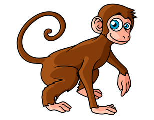 Cartoon brown monkey character