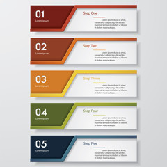 Design clean number banners template. Vector.