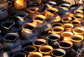 Ukrainian traditional handmade ceramic pots