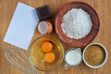 Ingredients for Making a Cake - Copy Space for Recipe