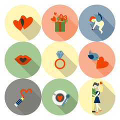 Fototapeta premium Happy Valentines Day Icons