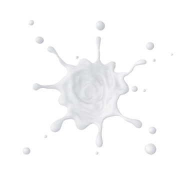 3d abstract liquid milk splash, paint or glue