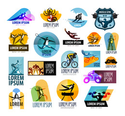 fitness vector logo design template. sport or athlete icon.