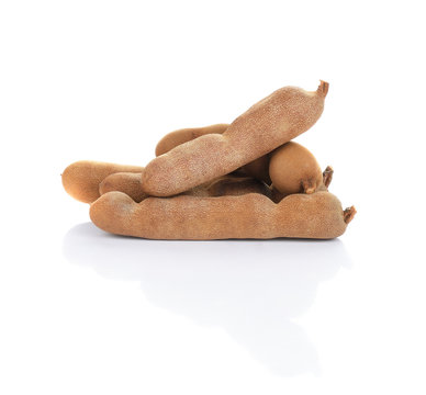 sweet tamarind isolated on white background