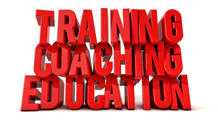 Fototapeta na wymiar Training coaching and education text